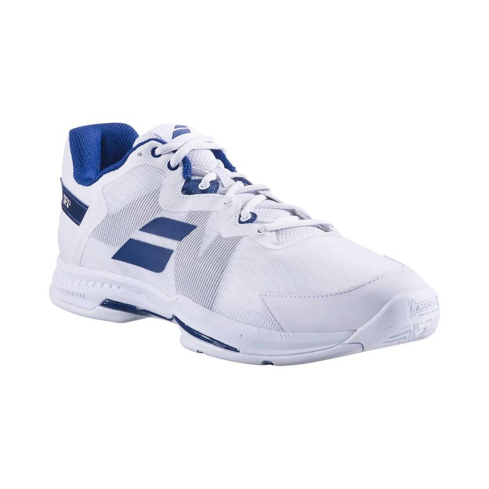 NEW BABOLAT men's sfx3 all court shoes in white/navy